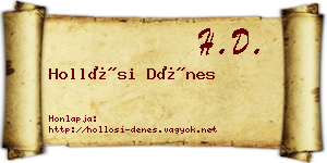 Hollósi Dénes névjegykártya
